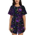 thumbnail image 1 of Bixox Women's Multi-colored Spiders Printed Pajama Set 2 Piece Lounge Set Top and Shorts Soft Pajamas, Shorts with Pockets, 1 of 7
