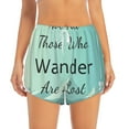 thumbnail image 1 of Bixox Women's Not All Those Who Wander Are Lost1 pattern 2 in 1 Running Shorts - Lightweight Athletic Workout Gym Yoga Shorts Liner with Pockets - Large, 1 of 7