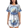 thumbnail image 1 of Bixox Women's Not All Who Wander Are Lost2 Printed Pajama Set 2 Piece Lounge Set Top and Shorts Soft Pajamas, Shorts with Pockets, 1 of 7