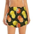 thumbnail image 1 of Bixox Women's Orange Lemon pattern 2 in 1 Running Shorts - Lightweight Athletic Workout Gym Yoga Shorts Liner with Pockets - Small, 1 of 7