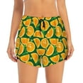 thumbnail image 1 of Bixox Women's Orange Lemon pattern 2 in 1 Running Shorts - Lightweight Athletic Workout Gym Yoga Shorts Liner with Pockets - XX-Large, 1 of 7
