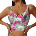 thumbnail image 1 of Bixox Women's Orchids Flowers Pattern Fitness Navel Tank Top U-Back Yoga Tank Top Sweatshirt Sports Bra, 1 of 7