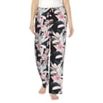 thumbnail image 1 of Bixox Women's Orchids Flowers Patterned Pajama Pants Loungewear, 1 of 5
