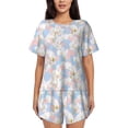 thumbnail image 1 of Bixox Women's Orchids Flowers Printed Pajama Set 2 Piece Lounge Set Top and Shorts Soft Pajamas, Shorts with Pockets, 1 of 7