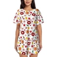 thumbnail image 1 of Bixox Women's Oriental Cuisine Printed Pajama Set 2 Piece Lounge Set Top and Shorts Soft Pajamas, Shorts with Pockets, 1 of 7