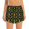 thumbnail image 1 of Bixox Women's Pineapple pattern 2 in 1 Running Shorts - Lightweight Athletic Workout Gym Yoga Shorts Liner with Pockets - Small, 1 of 7