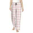 thumbnail image 1 of Bixox Women's Pink Checkboard Patterned Pajama Pants Loungewear, 1 of 5