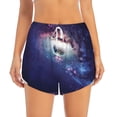 thumbnail image 1 of Bixox Women's Planets Stars And Galaxies pattern 2 in 1 Running Shorts - Lightweight Athletic Workout Gym Yoga Shorts Liner with Pockets - XX-Large, 1 of 5