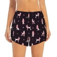 thumbnail image 1 of Bixox Women's Poodle Dog pattern 2 in 1 Running Shorts - Lightweight Athletic Workout Gym Yoga Shorts Liner with Pockets - Small, 1 of 7