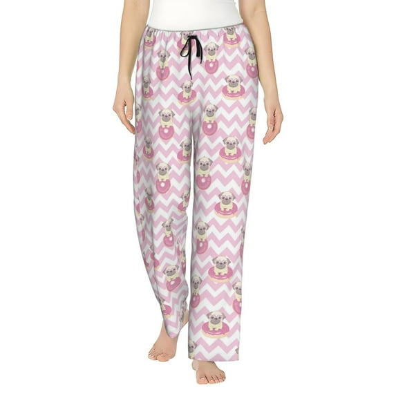 Bixox Women's Pug And Donut Patterned Pajama Pants Loungewear