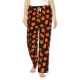 thumbnail image 1 of Bixox Women's Pumpkin Fallen Leaves Patterned Pajama Pants Loungewear, 1 of 5