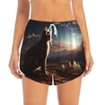 thumbnail image 1 of Bixox Women's Pyramid Desert Cat pattern 2 in 1 Running Shorts - Lightweight Athletic Workout Gym Yoga Shorts Liner with Pockets - X-Large, 1 of 5