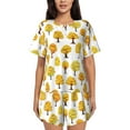 thumbnail image 1 of Bixox Women's Qutumn Tree Printed Pajama Set 2 Piece Lounge Set Top and Shorts Soft Pajamas, Shorts with Pockets, 1 of 7