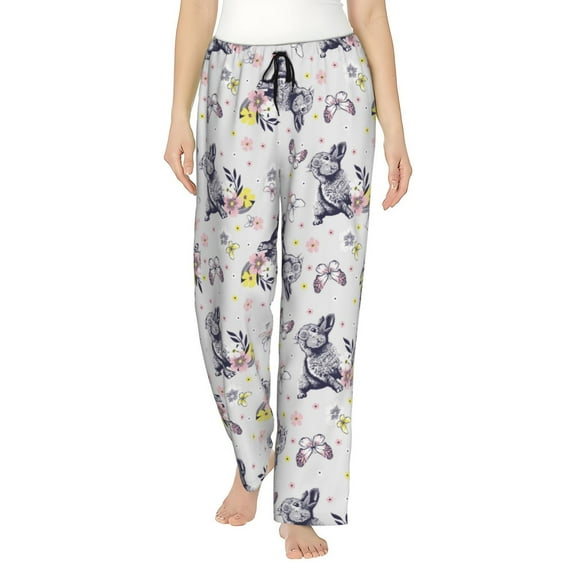 Bixox Women's Rabbit And Butterfly Patterned Pajama Pants Loungewear