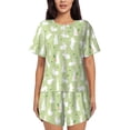 thumbnail image 1 of Bixox Women's Rabbit And Carrot (2) Printed Pajama Set 2 Piece Lounge Set Top and Shorts Soft Pajamas, Shorts with Pockets, 1 of 7