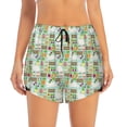 thumbnail image 1 of Bixox Women's Rabbit And Carrot pattern 2 in 1 Running Shorts - Lightweight Athletic Workout Gym Yoga Shorts Liner with Pockets - Large, 1 of 7