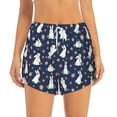 thumbnail image 1 of Bixox Women's Rabbit And Flower pattern 2 in 1 Running Shorts - Lightweight Athletic Workout Gym Yoga Shorts Liner with Pockets - Medium, 1 of 7