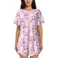thumbnail image 1 of Bixox Women's Rabbit Face Printed Pajama Set 2 Piece Lounge Set Top and Shorts Soft Pajamas, Shorts with Pockets, 1 of 7