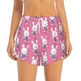 thumbnail image 1 of Bixox Women's Rabbit Holding Flowers pattern 2 in 1 Running Shorts - Lightweight Athletic Workout Gym Yoga Shorts Liner with Pockets - X-Large, 1 of 7