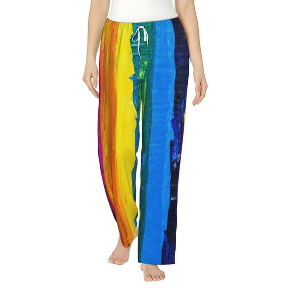 Bixox Women's Rainbow Colored Patterned Pajama Pants Loungewear