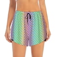 thumbnail image 1 of Bixox Women's Rainbow Peacock Feathers pattern 2 in 1 Running Shorts - Lightweight Athletic Workout Gym Yoga Shorts Liner with Pockets - X-Large, 1 of 5