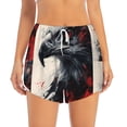 thumbnail image 1 of Bixox Women's Red Black Ink Style Bald Eagle pattern 2 in 1 Running Shorts - Lightweight Athletic Workout Gym Yoga Shorts Liner with Pockets - Medium, 1 of 5