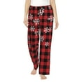 thumbnail image 1 of Bixox Women's Red Buffalo Plaid Patterned Pajama Pants Loungewear, 1 of 5
