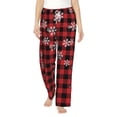 thumbnail image 1 of Bixox Women's Red Buffalo Plaid Patterned Pajama Pants Loungewear, 1 of 5