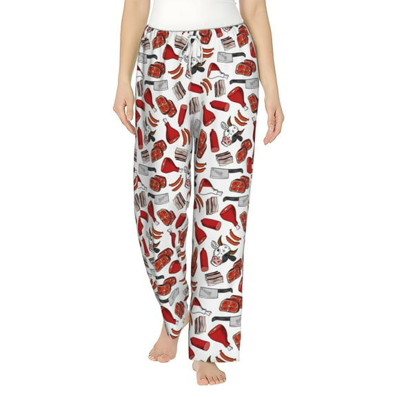 Bixox Women's Red Food Patterned Pajama Pants Loungewear