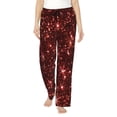 thumbnail image 1 of Bixox Women's Red Glitter Texture Patterned Pajama Pants Loungewear, 1 of 5