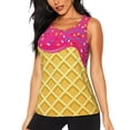 thumbnail image 1 of Bixox Women's Red Ice Cream Printed Sleeveless Fitness Workout Running Quick-Dry Tank Top, 1 of 7
