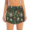 thumbnail image 1 of Bixox Women's Red Leaves pattern 2 in 1 Running Shorts - Lightweight Athletic Workout Gym Yoga Shorts Liner with Pockets - Small, 1 of 7