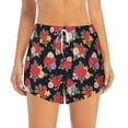 thumbnail image 1 of Bixox Women's Red Rose Flower pattern 2 in 1 Running Shorts - Lightweight Athletic Workout Gym Yoga Shorts Liner with Pockets - Small, 1 of 7