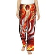 thumbnail image 1 of Bixox Women's Red Sun Flame Fox Patterned Pajama Pants Loungewear, 1 of 5