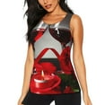thumbnail image 1 of Bixox Women's Red Wine Rose Printed Sleeveless Fitness Workout Running Quick-Dry Tank Top, 1 of 7