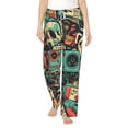 thumbnail image 1 of Bixox Women's Retro Pop Art Collage Patterned Pajama Pants Loungewear, 1 of 5