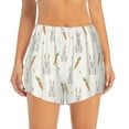 thumbnail image 1 of Bixox Women's Retro Rabbit pattern 2 in 1 Running Shorts - Lightweight Athletic Workout Gym Yoga Shorts Liner with Pockets - Medium, 1 of 7