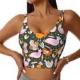 thumbnail image 1 of Bixox Women's Roosters and Chicks Pattern Fitness Navel Tank Top U-Back Yoga Tank Top Sweatshirt Sports Bra, 1 of 7