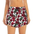 thumbnail image 1 of Bixox Women's Rose Flowers pattern 2 in 1 Running Shorts - Lightweight Athletic Workout Gym Yoga Shorts Liner with Pockets - Medium, 1 of 7