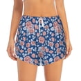 thumbnail image 1 of Bixox Women's Rose Flowers pattern 2 in 1 Running Shorts - Lightweight Athletic Workout Gym Yoga Shorts Liner with Pockets - Small, 1 of 7