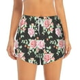 thumbnail image 1 of Bixox Women's Rose Flowers pattern 2 in 1 Running Shorts - Lightweight Athletic Workout Gym Yoga Shorts Liner with Pockets - X-Large, 1 of 7