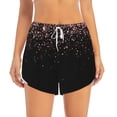 thumbnail image 1 of Bixox Women's Rose Gold Glitter1 pattern 2 in 1 Running Shorts - Lightweight Athletic Workout Gym Yoga Shorts Liner with Pockets - XX-Large, 1 of 7