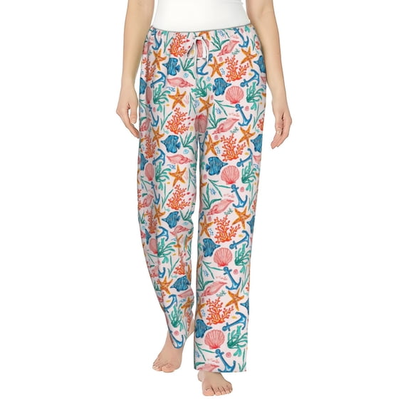 Bixox Women's Sea Creatures Patterned Pajama Pants Loungewear