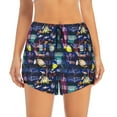 thumbnail image 1 of Bixox Women's Sea Inhabitans and Herb pattern 2 in 1 Running Shorts - Lightweight Athletic Workout Gym Yoga Shorts Liner with Pockets - Medium, 1 of 7