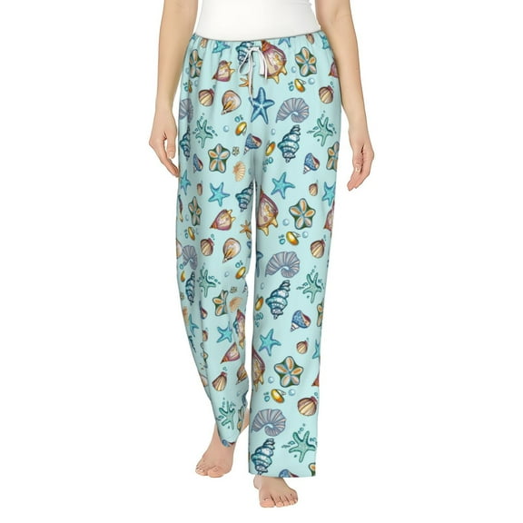Bixox Women's Sea Shells 2 Patterned Pajama Pants Loungewear