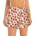 thumbnail image 1 of Bixox Women's Sea Shells pattern 2 in 1 Running Shorts - Lightweight Athletic Workout Gym Yoga Shorts Liner with Pockets - Medium, 1 of 5
