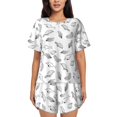 thumbnail image 1 of Bixox Women's Sea Turtle Printed Pajama Set 2 Piece Lounge Set Top and Shorts Soft Pajamas, Shorts with Pockets, 1 of 7