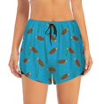 thumbnail image 1 of Bixox Women's Sea Turtle pattern 2 in 1 Running Shorts - Lightweight Athletic Workout Gym Yoga Shorts Liner with Pockets - Medium, 1 of 7