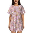 thumbnail image 1 of Bixox Women's Seafood Printed Pajama Set 2 Piece Lounge Set Top and Shorts Soft Pajamas, Shorts with Pockets, 1 of 7