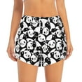 thumbnail image 1 of Bixox Women's Seamless Pattern Cute Panda pattern 2 in 1 Running Shorts - Lightweight Athletic Workout Gym Yoga Shorts Liner with Pockets - Medium, 1 of 7